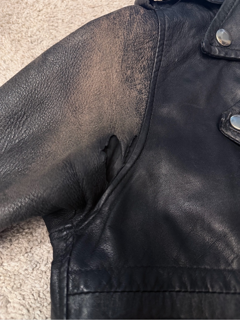 Vintage Pele Che Coco Black Leather Moto Jacket - Women’s Small - Picture 6 of 7